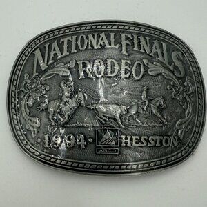 Vintage 1994 Hesston National Finals Rodeo Belt Buckle - sealed